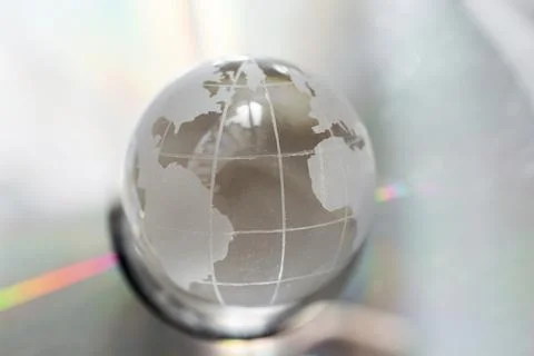 Glass globe for environment and conservation. Global business or education Stock Photos