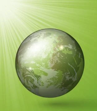Glass globe with rays Stock Illustration