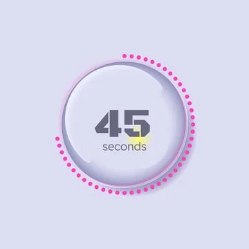 Glass glossy translucent circular countdown seconds Stock Illustration