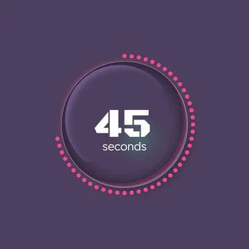 Glass glossy translucent countdown timer on dark background Stock Illustration