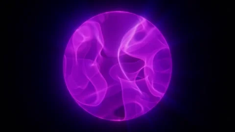 Glass glowing magic ball with pink plasma inside. Background. 3d sphere with Stock Footage 294970622