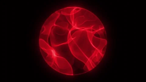 Glass glowing magic ball with red plasma inside. Background. 3d sphere with f Stock Footage 294970627