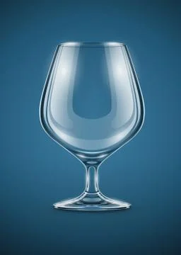 Glass goblet for brandy drinks 스톡 일러스트