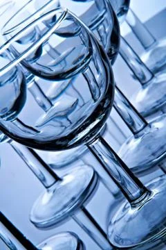 Glass goblets Stock Photos