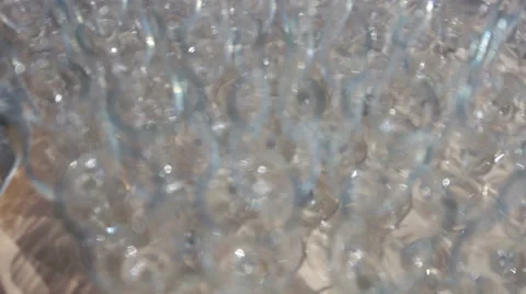 Glass goblets before the wedding Stock Footage 61347024