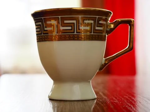 Glass with gold pattern Stock Photos
