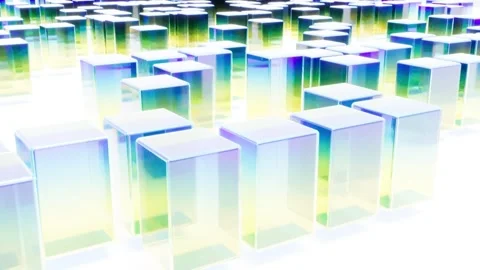Glass gradient cubes block bg able to loop endless Stock Footage 332239253
