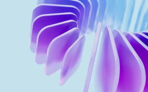 Glass gradient geometry background, 3d rendering. 스톡 일러스트