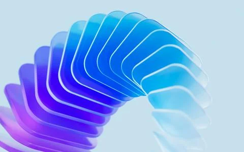 Glass gradient geometry background, 3d rendering. 스톡 일러스트