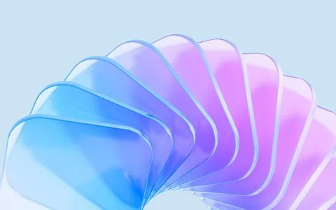 Glass gradient geometry background, 3d rendering. 스톡 일러스트