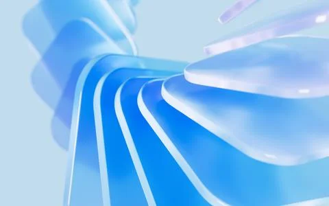 Glass gradient geometry background, 3d rendering. 스톡 일러스트