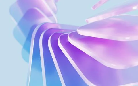 Glass gradient geometry background, 3d rendering. 스톡 일러스트