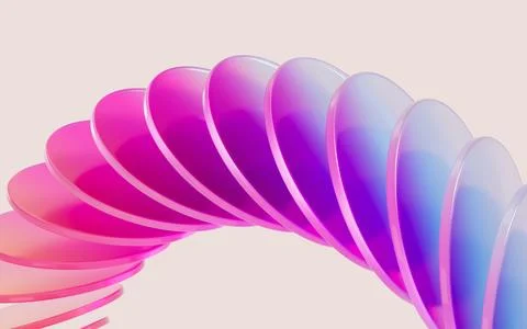Glass gradient geometry background, 3d rendering. 스톡 일러스트