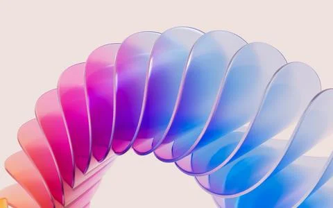 Glass gradient geometry background, 3d rendering. Stock Illustration