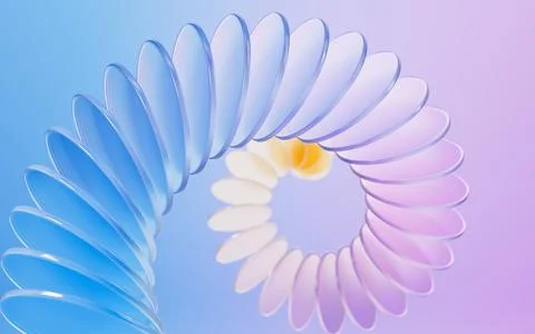 Glass gradient geometry background, 3d rendering. 스톡 일러스트
