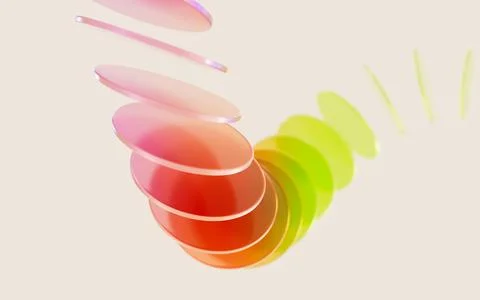 Glass gradient geometry background, 3d rendering. 스톡 일러스트