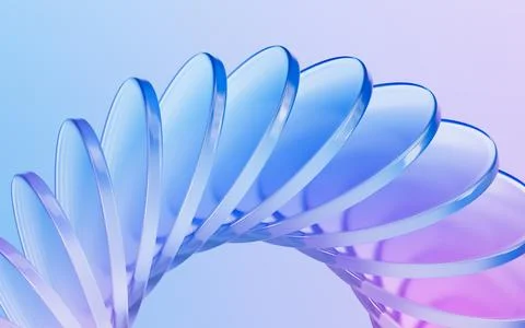 Glass gradient geometry background, 3d rendering. 스톡 일러스트