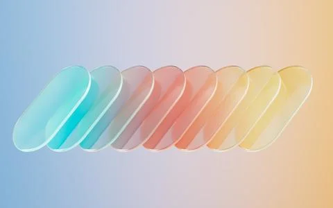 Glass gradient geometry background, 3d rendering. 스톡 일러스트