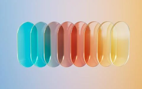 Glass gradient geometry background, 3d rendering. Stock Illustration