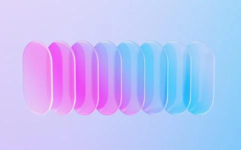 Glass gradient geometry background, 3d rendering. 스톡 일러스트