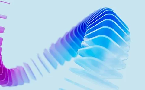Glass gradient geometry background, 3d rendering. 스톡 일러스트