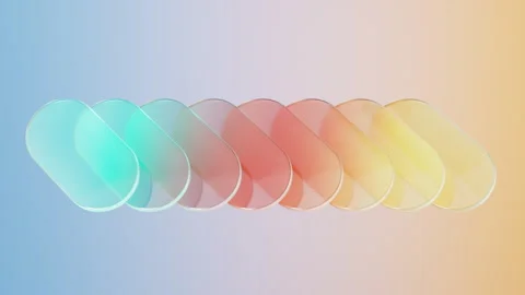 Glass gradient geometry background video, 3d rendering. Stock Footage 336143607