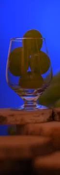 Glass with grapes. Stock Photos