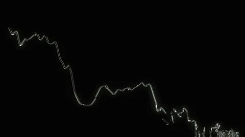 Glass Graph shattered and broken as recession or  financial crisis 库存影片 77091204