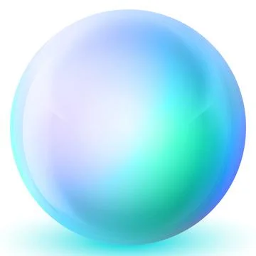 Glass green and blue ball or precious pearl. Glossy realistic ball, 3D abstract Stock Illustration