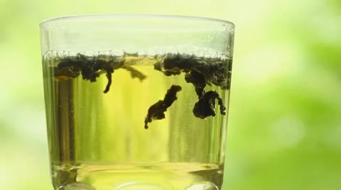Glass of Green Tea Video stock 11322193