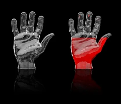 Glass hand black Illustrazione stock