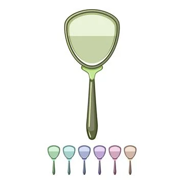 Glass hand mirror cartoon vector graphic Stock Illustration