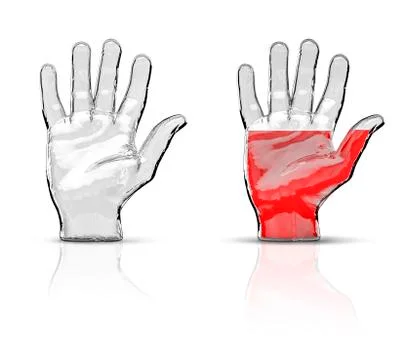 Glass hand white Stock-Illustration