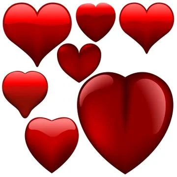 Glass Hearts Stock Illustration