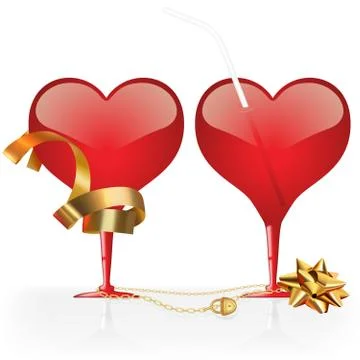 Glass Hearts Stock Illustration