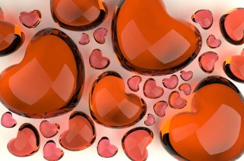 Glass hearts Illustrazione stock