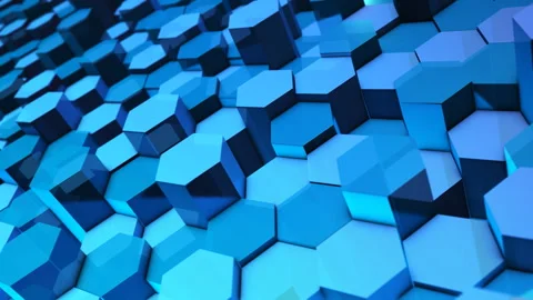 Glass Hexagon Bar Array Background Animation Stock Footage 300144956