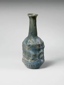 Glass hexagonal bottle 1st half of 1st century A.D. Roman Streaky opaque gr.. Stock Photos