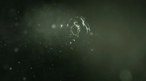 Glass is hit by bullet, slow motion Stock Footage