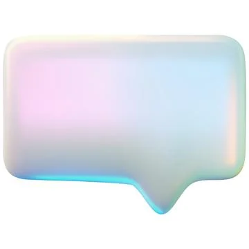 Glass holographic empty speech bubble 3D vector icon, realistic roundish Stock Illustration