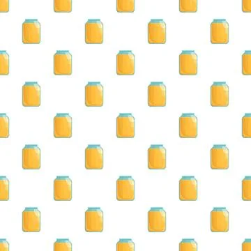 Glass honey jar repeat pattern background Illustrazione stock