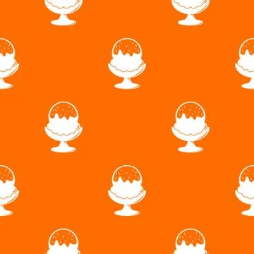 Glass ice cream pattern orange Stock Illustration