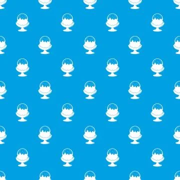 Glass ice cream pattern seamless blue 스톡 일러스트