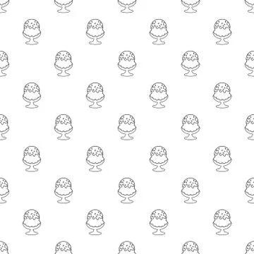 Glass ice cream pattern seamless Stock Illustration