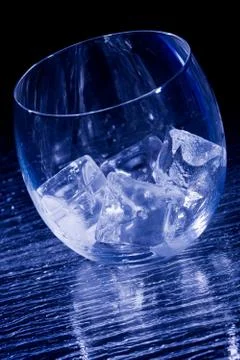 Glass with ice cubes Stock Photos