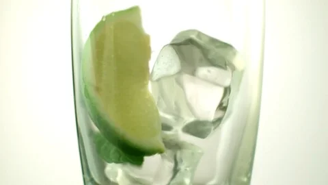 glass ice lime mint Stock-Footage 81807635