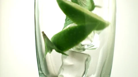  glass ice lime mint7 Stock-Footage 81791650