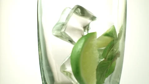  glass ice lime mint8 Stock-Footage 81791679