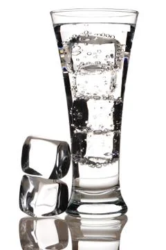 Glass with ice Stock Photos