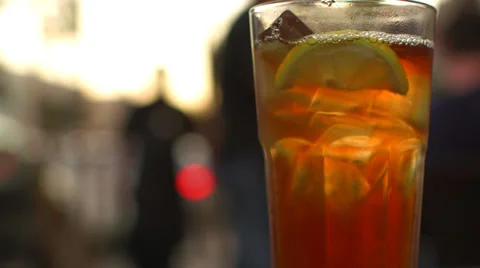A glass of ice tea Stock Footage 32160929